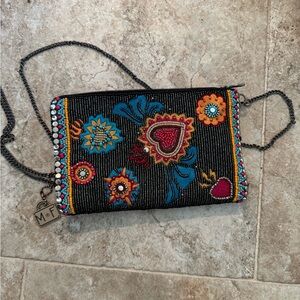 Mary Frances hearts Beaded Shoulder Bag-phone crossbody purse*** missing 1 bead